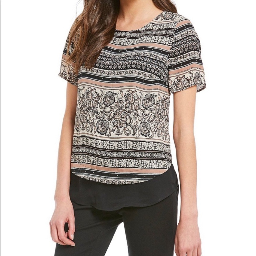 Gibson Latimer Print Short Sleeve Blouse L